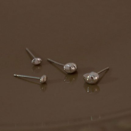925 Sterling Silver Meteorite Small Stud Earrings - Image 6