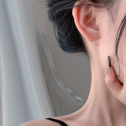 999 Fine Silver Minimalist Hoop Earrings - Image 3
